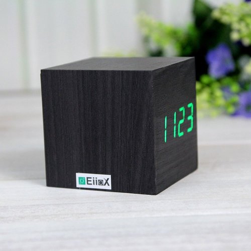Cube Mini LED Wooden Digital Alarm Clock