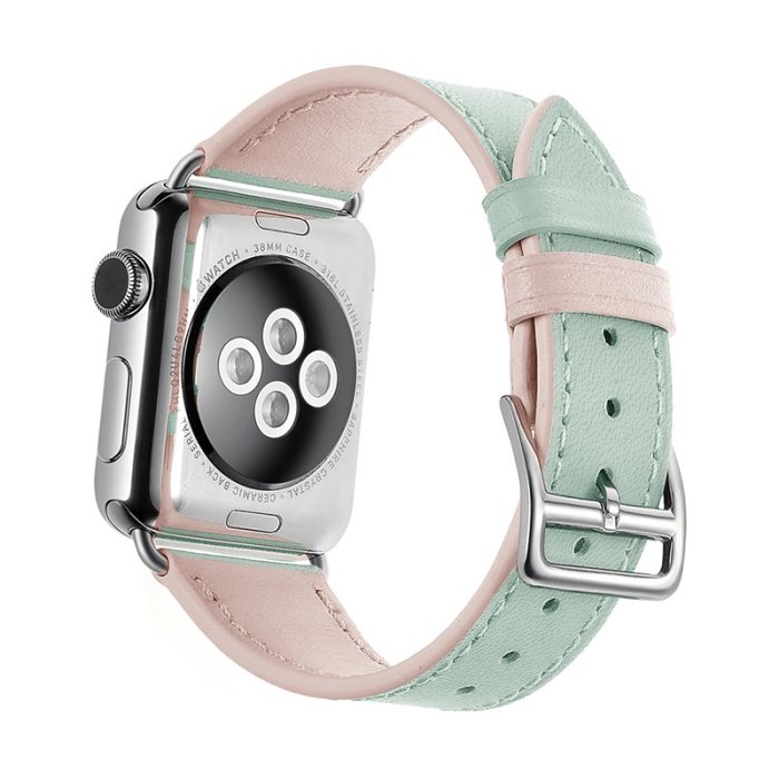 Green Leather Apple Watch Band
