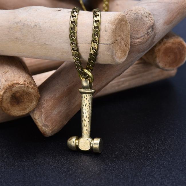 Brass Hammer Necklace