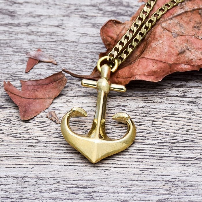 Brass Anchor Necklace