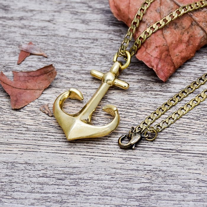 Brass Anchor Necklace