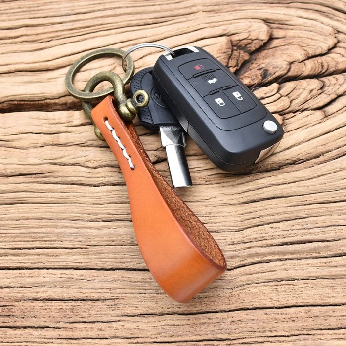 Handcrafted Leather Strip Keychain