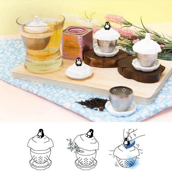 Penguin Tea Infuser Gift for Grandfather Te Maker 企鵝泡茶器 펭귄티메이커 ペンギンティーメーカーTetera de pingüino