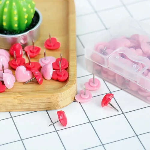 Red Heart Push Pins
