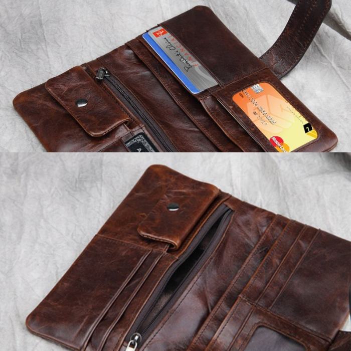 Personalized Classic Waxed Leather Wallet Gift for Him