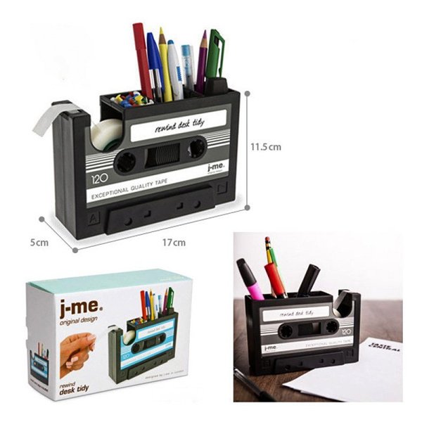 Retro Cassette Tape Dispenser and Stationary Holder