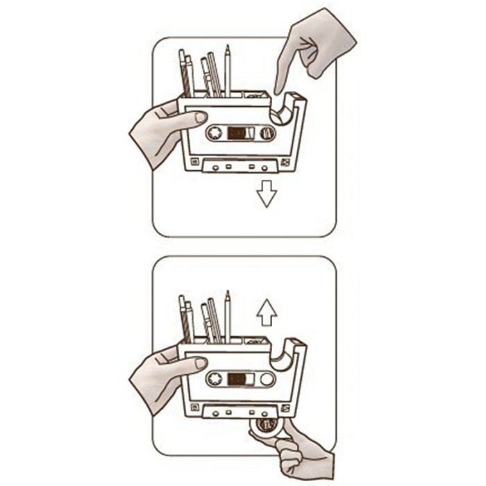 Retro Cassette Tape Dispenser and Stationary Holder
