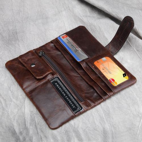 Personalized Classic Waxed Leather Wallet Gift for Him