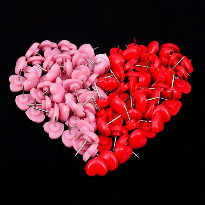 Red Heart Push Pins