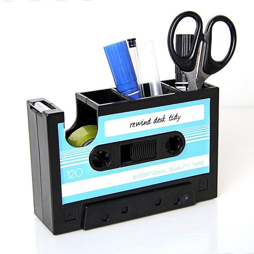 Retro Cassette Tape Dispenser and Stationary Holder