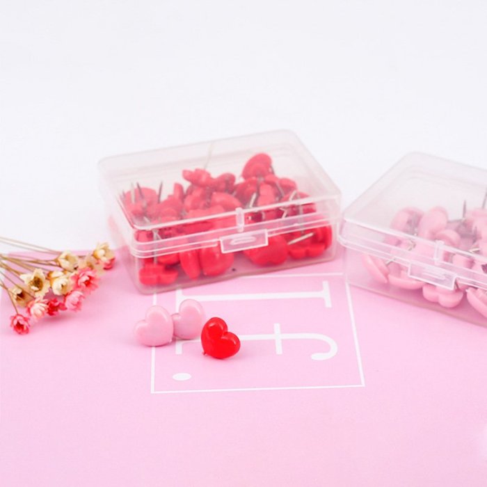 Red Heart Push Pins