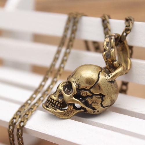 Brass Skull Necklace