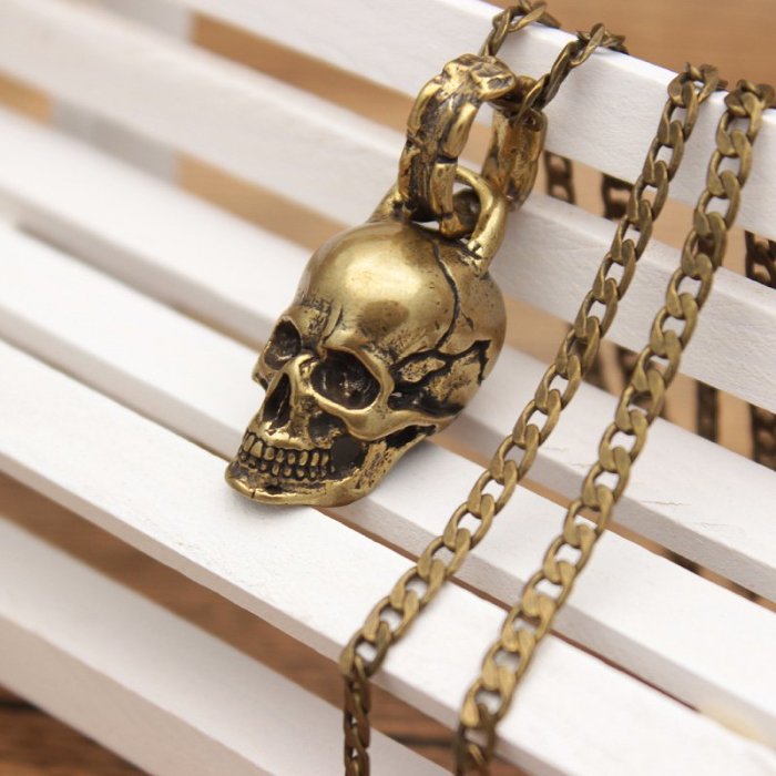 Brass Skull Necklace