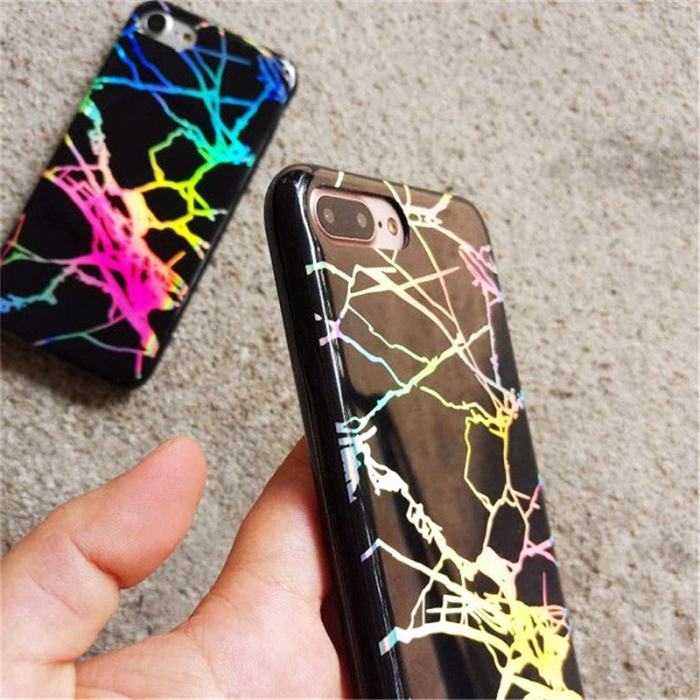 Laser Gold and Black Marble iPhone Case