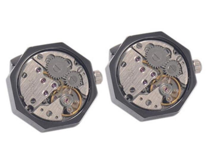 Octagonal Watch Engine Cufflinks