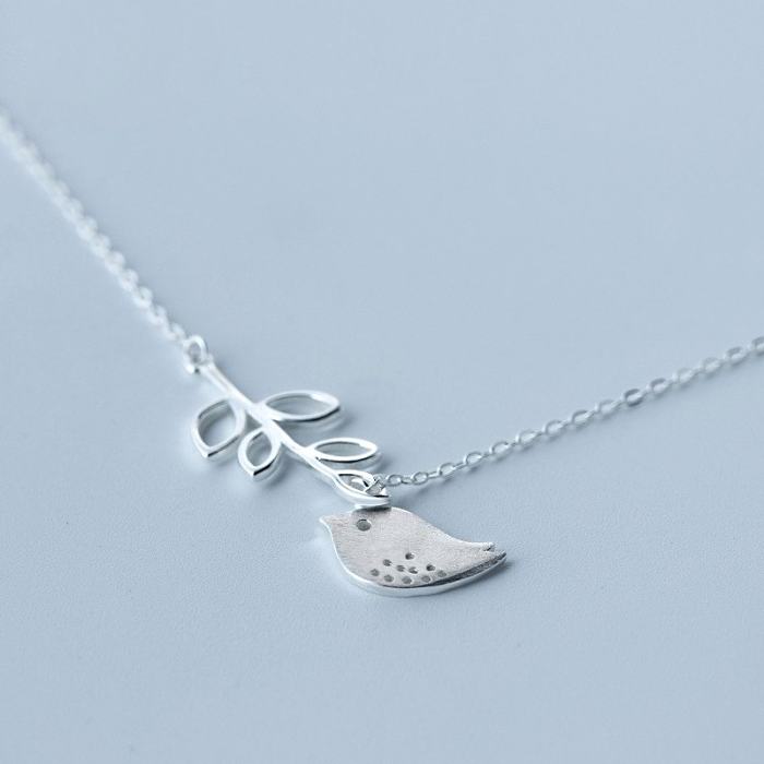 Silver Peace Bird Necklace