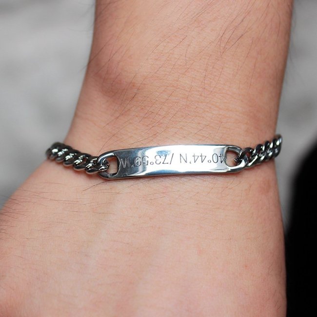 Personalized Steel Chain Bracelet Free Shipping