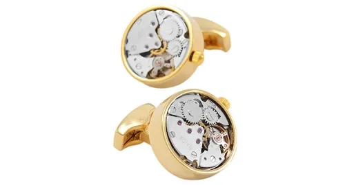 Automatic Watch Engine Cufflinks Steampunk Style Jewelry for Men
