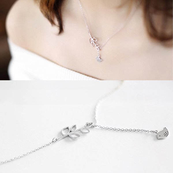 Silver Peace Bird Necklace