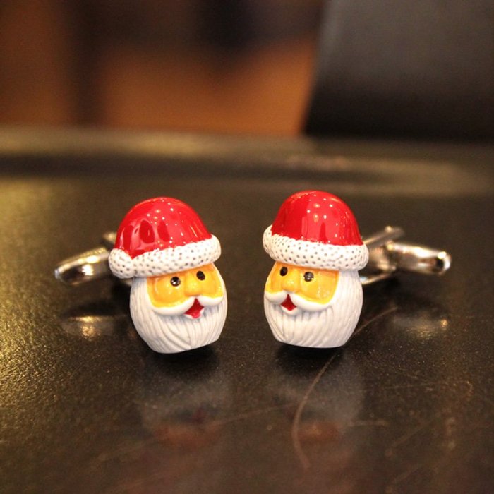 Santa Claus & Red Gloves Cufflinks Christmas Gifts for Father Him