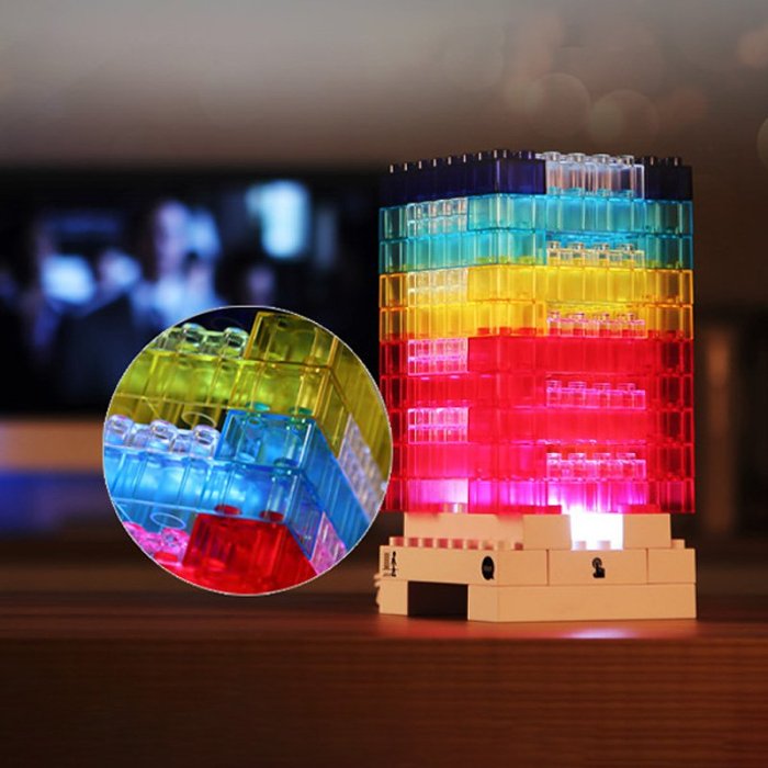 DIY Rainbow Blocks Lamp