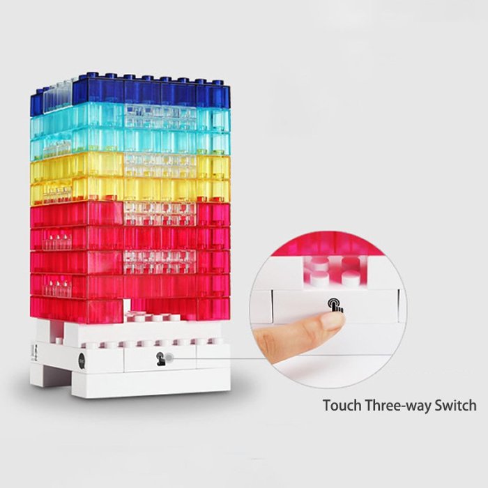 DIY Rainbow Blocks Lamp