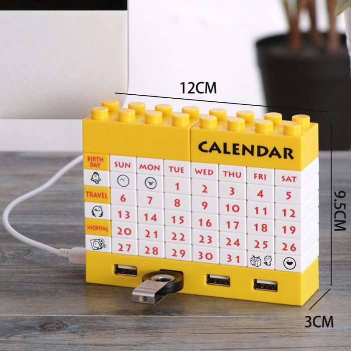 4-Port USB Hub Blocks Calendar