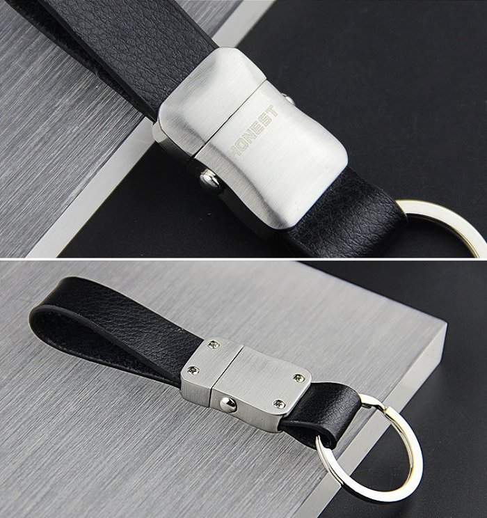 Genuine Leather Belt Keychain