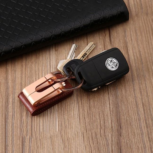 Genuine Leather Belt Clip Keychain
