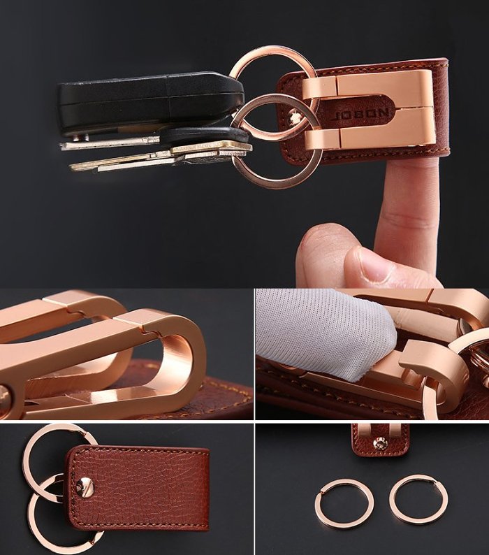 Genuine Leather Belt Clip Keychain