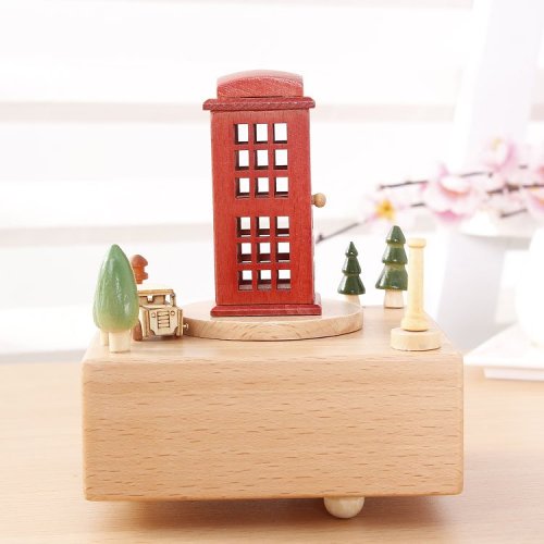 Red Telephone Booth Music Box