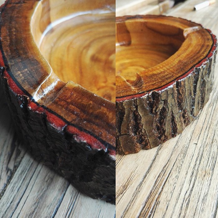 Natural Wood Piece Ashtray