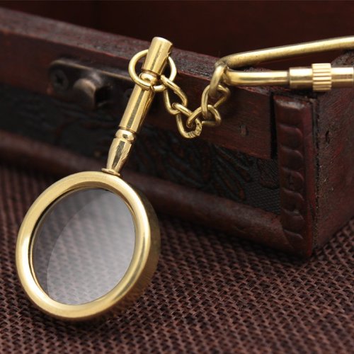 Steampunk Brass Magnifier Keychain