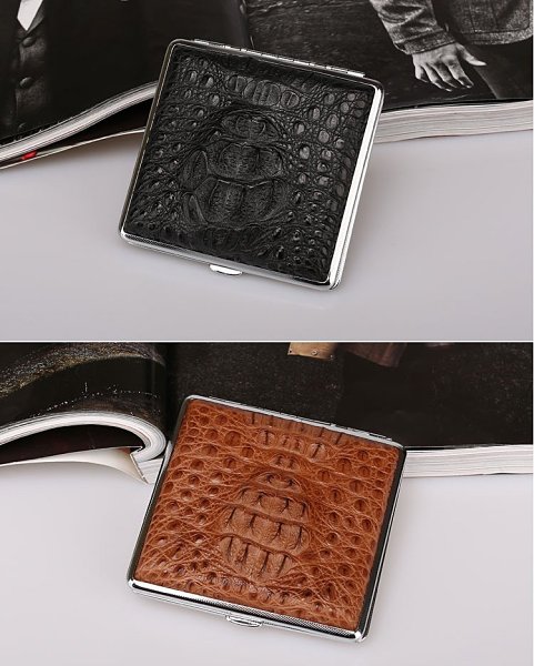 Genuine Crocodile Skin Cigarette Case