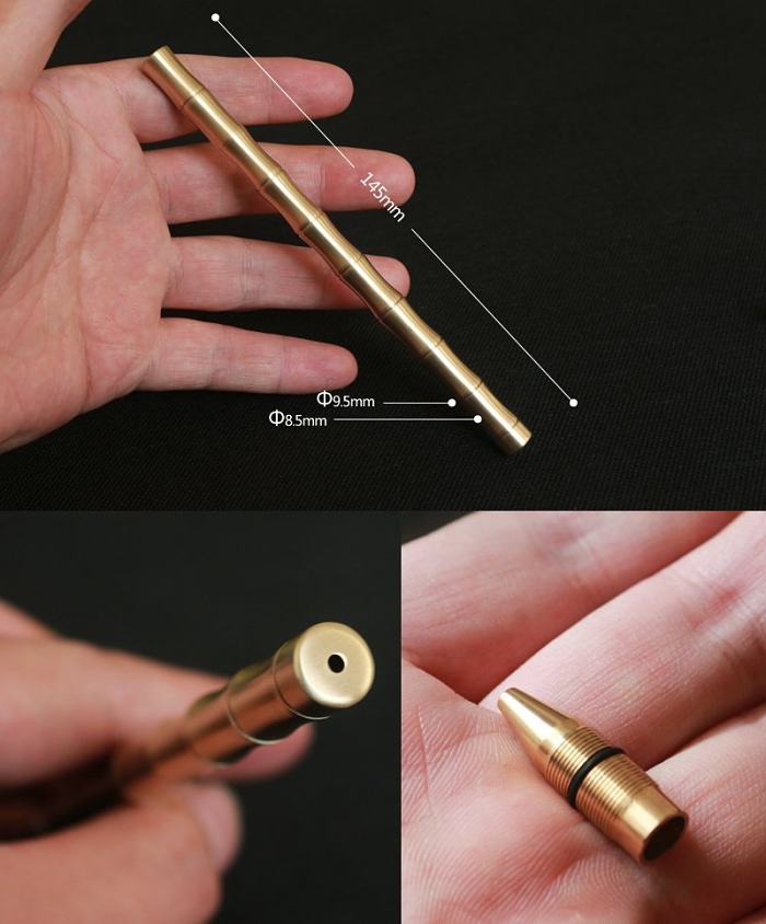 Personalized Brass Bamboo Joint Pen