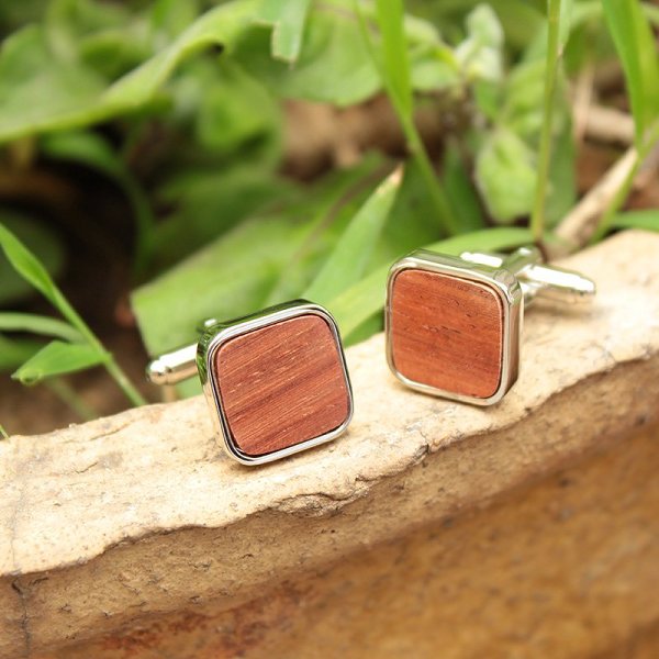 Wood Inlaid Cufflinks