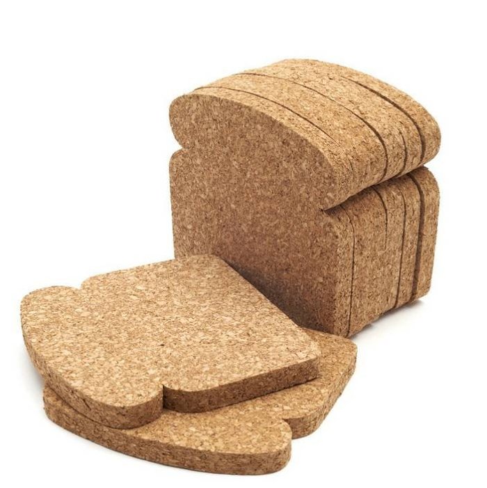 Cork-Toast-Coasters-Bread-Coaster-Set-8pcs-Home-Decor