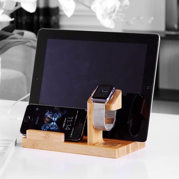 Clearance Sale Bamboo Docking Station With 4 USB Port