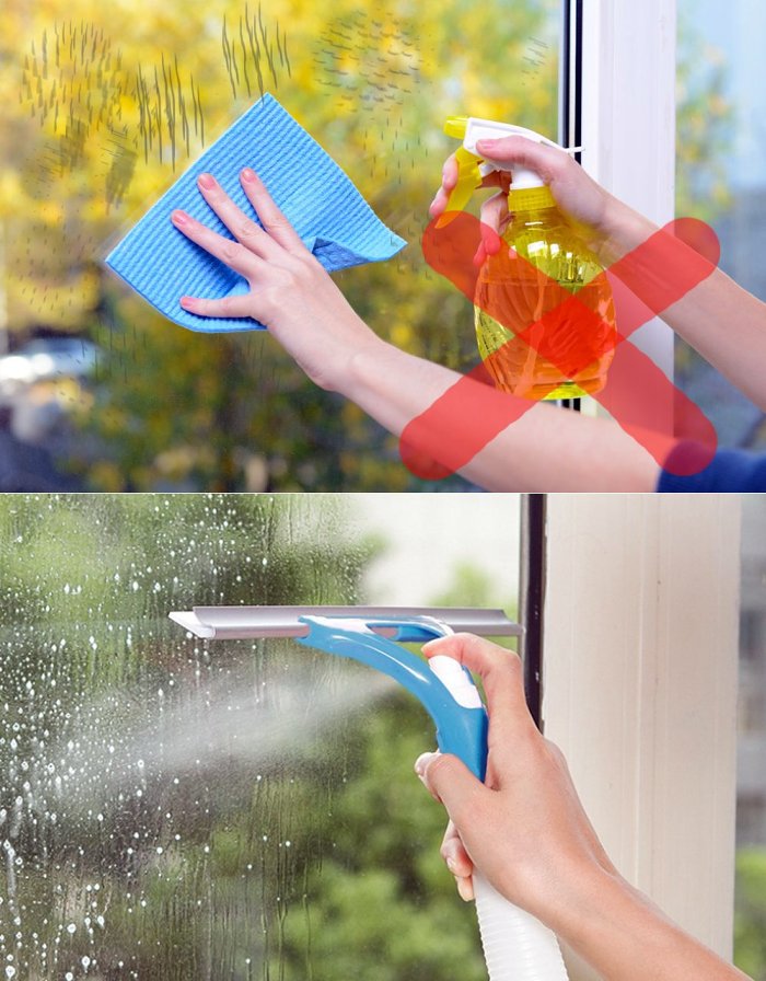 Squeegee with Built in Spray Bottle