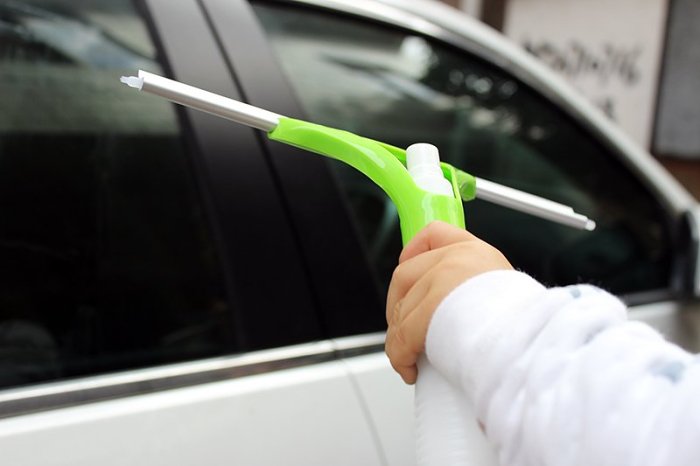 Squeegee with Built in Spray Bottle