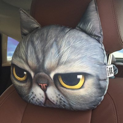 3D Animal Charcoal Car Pillow