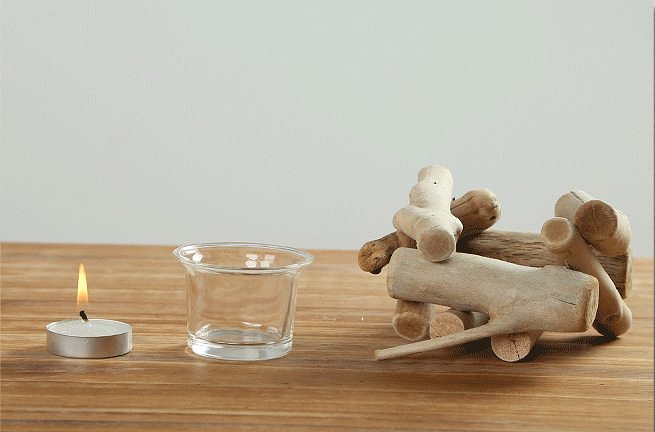 Wood Candle Holder Set