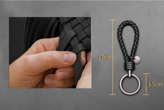 Luxury Braided Leather Keychain