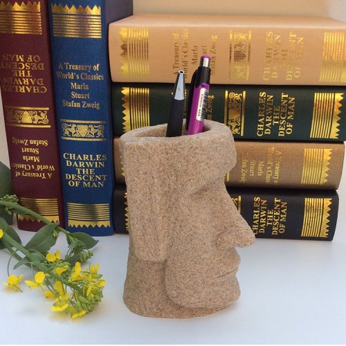 Easter Island Moai Pen Container