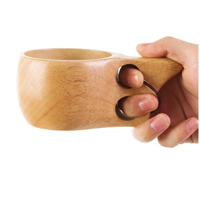 Ergonomic Wooden Coffee Mug