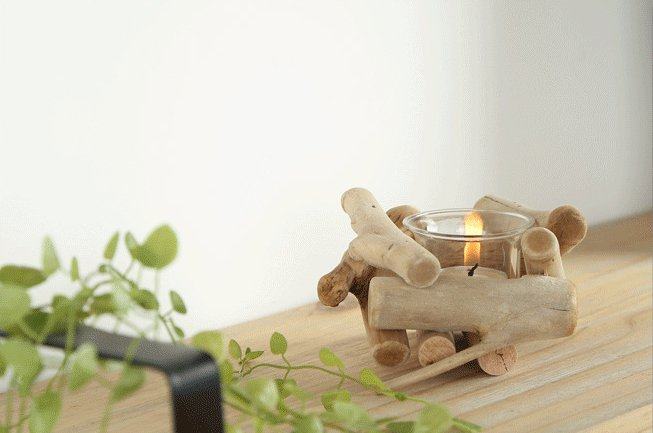 Wood Candle Holder Set