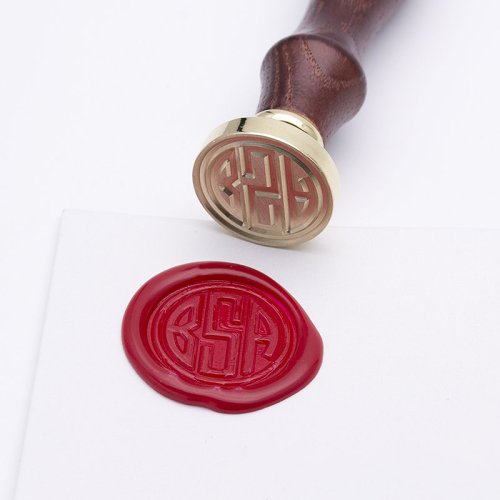 Personalized Circle Monogram Wax Seal Stamp Kit