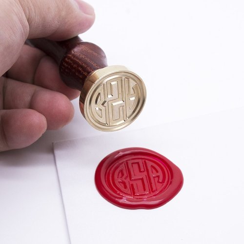 Personalized Circle Monogram Wax Seal Stamp Kit