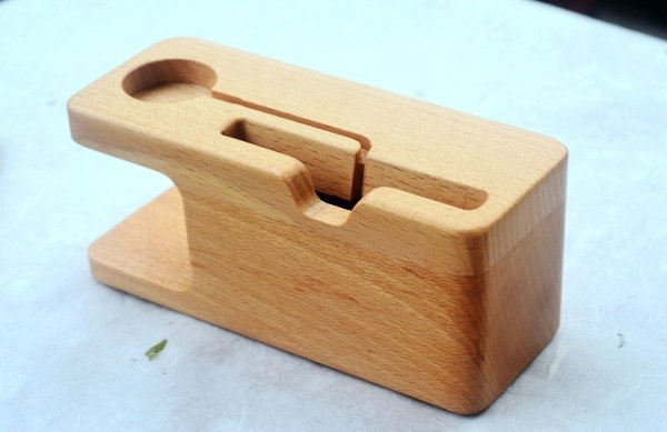 Wood and Bamboo Apple Watch Charger Holder & iPhone Holder