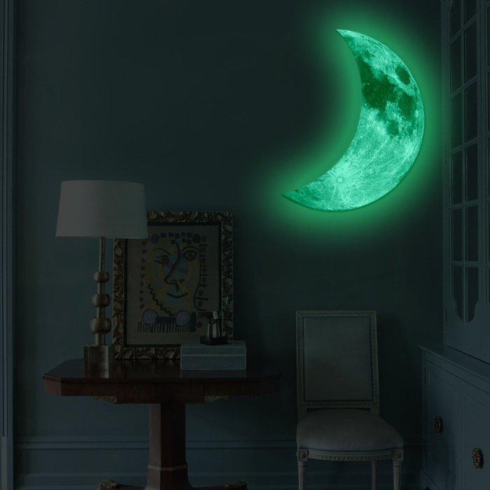 Luna Crescent Glow In The Dark Moon Sticker